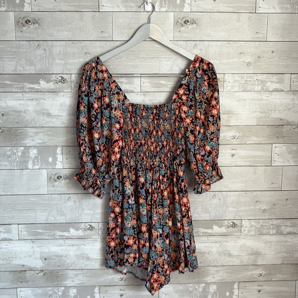 NWT FREE PEOPLE ‘Show Me Love’ Linen Blend Floral Romper Jumpsuit - Picture 13 of 14